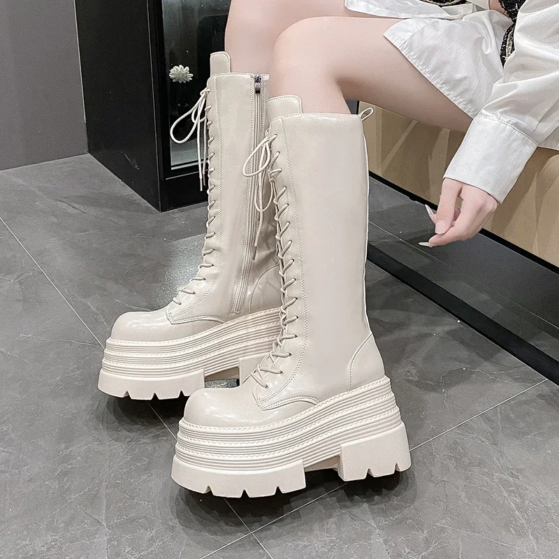High Knee Heel Boots - 10CM Stivali lunghi romani delle nuove