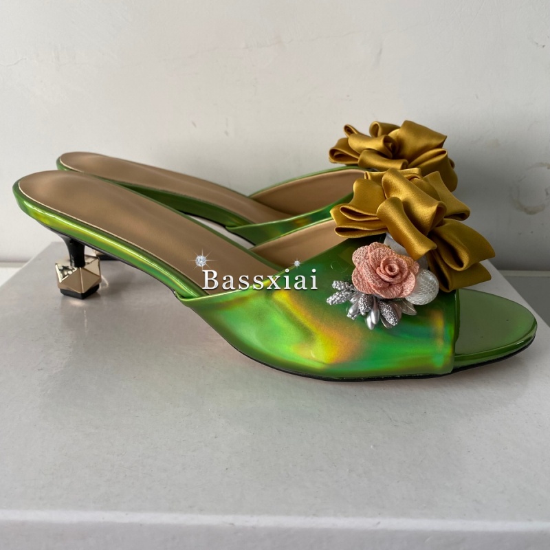 Sandali con fiori fatti a mano - Women'S Shoes Kitten Heels recensione e prezzo