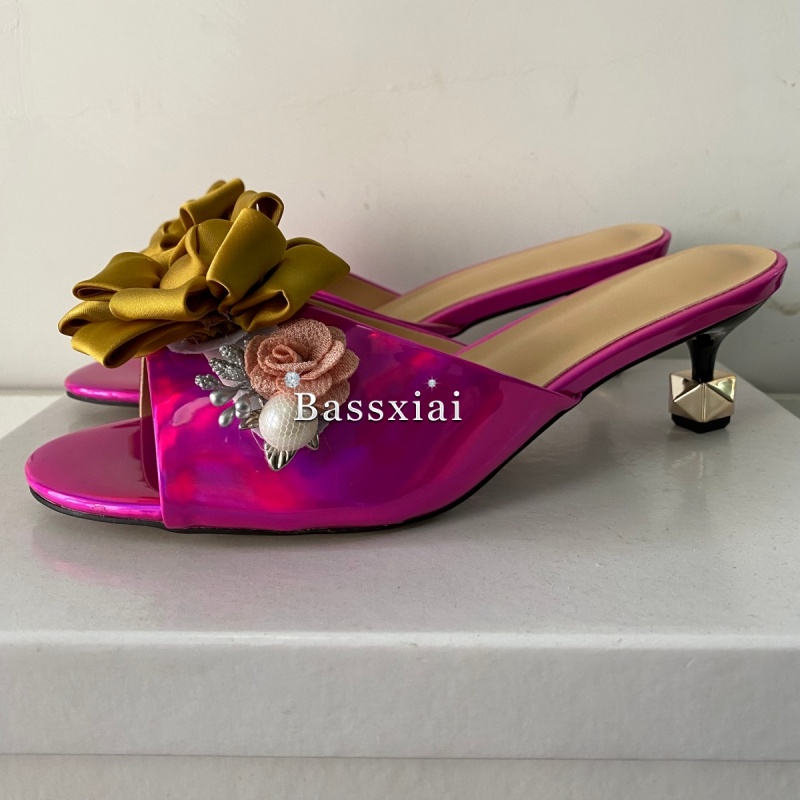 Sandali con fiori fatti a mano - Women'S Shoes Kitten Heels recensione e prezzo