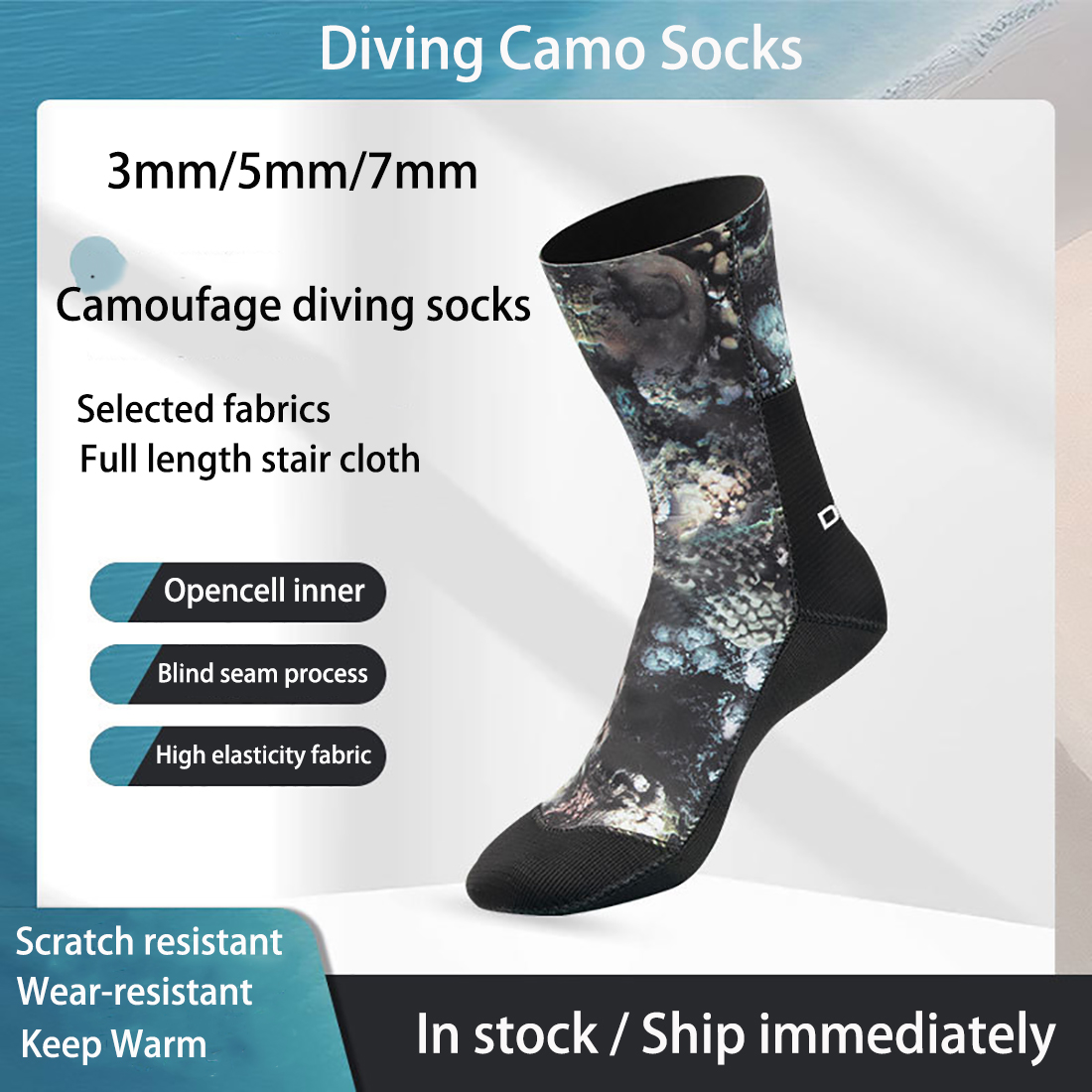 3/5/7mm Neoprene Camo Calzini  - Women'S Shoes Neuropathy recensione e prezzo
